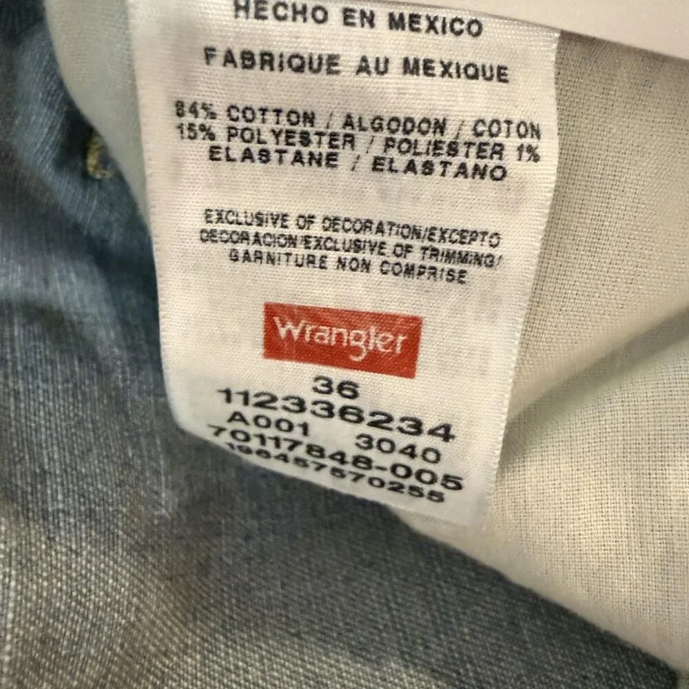 Wrangler‎ Five Star Shorts Mens 36 Blue Denim Carpenter 10 In Inseam Stretch